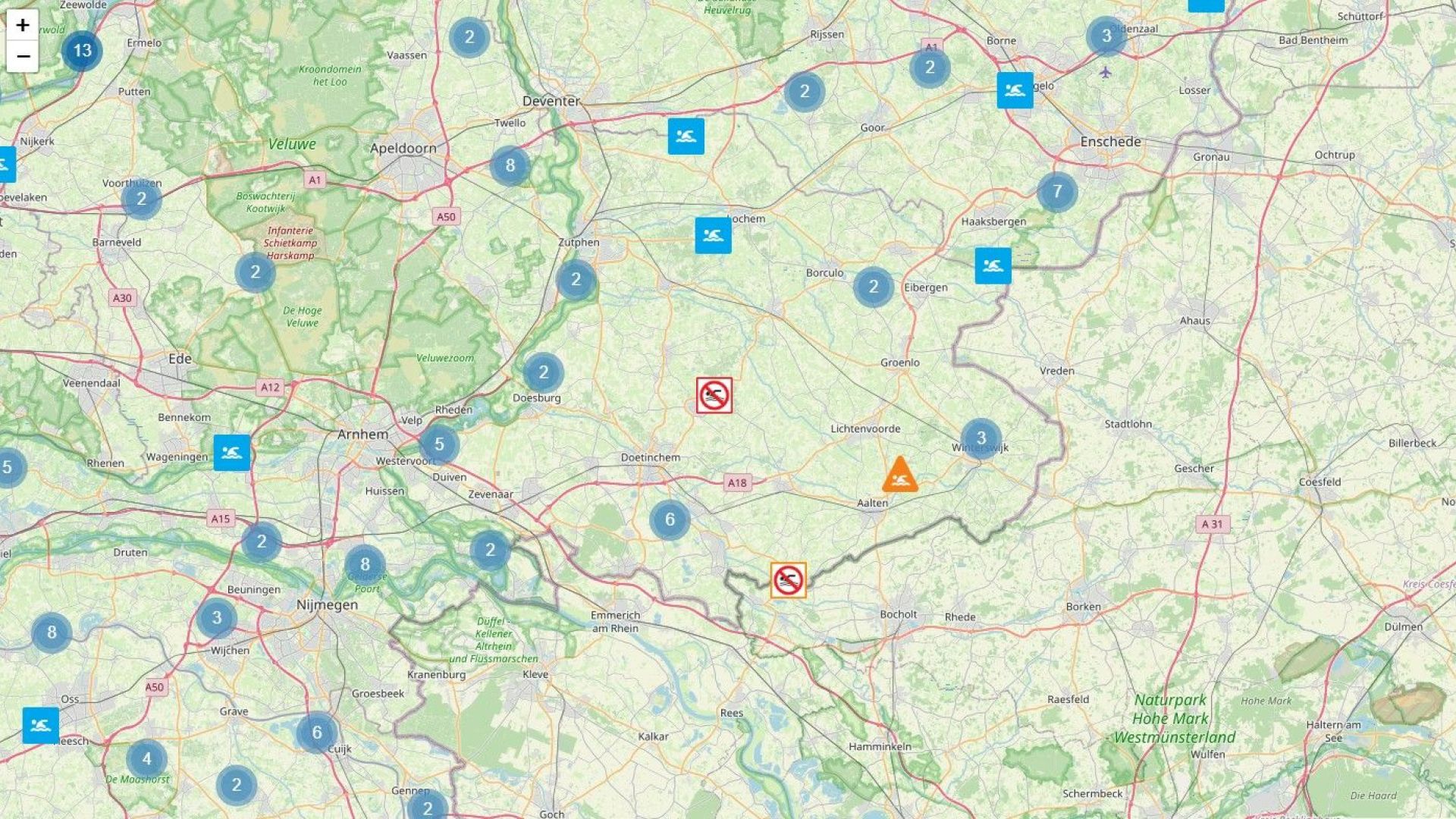 Waarschuwing voor blauwalgen in Slingeplas bij Bredevoort